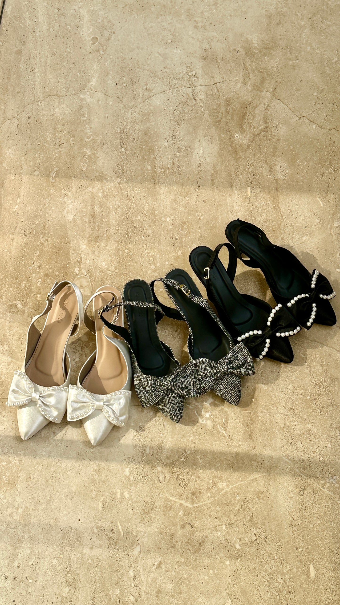 Moonlit Black Pearl Slingback Pumps