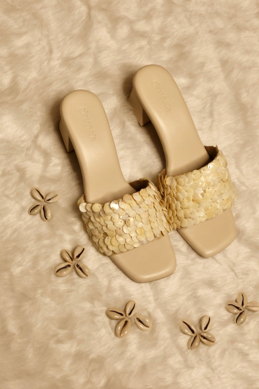 Pearl Pop Shell Sequin Heels