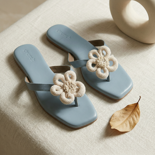 Luna Floral Flats - Blue