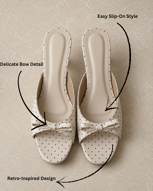 Amalfi Polka Heels - White
