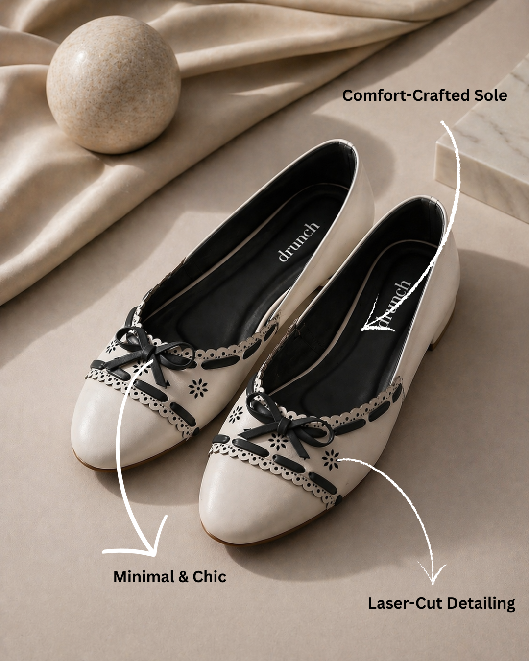 Juliette Ballet Flats - White