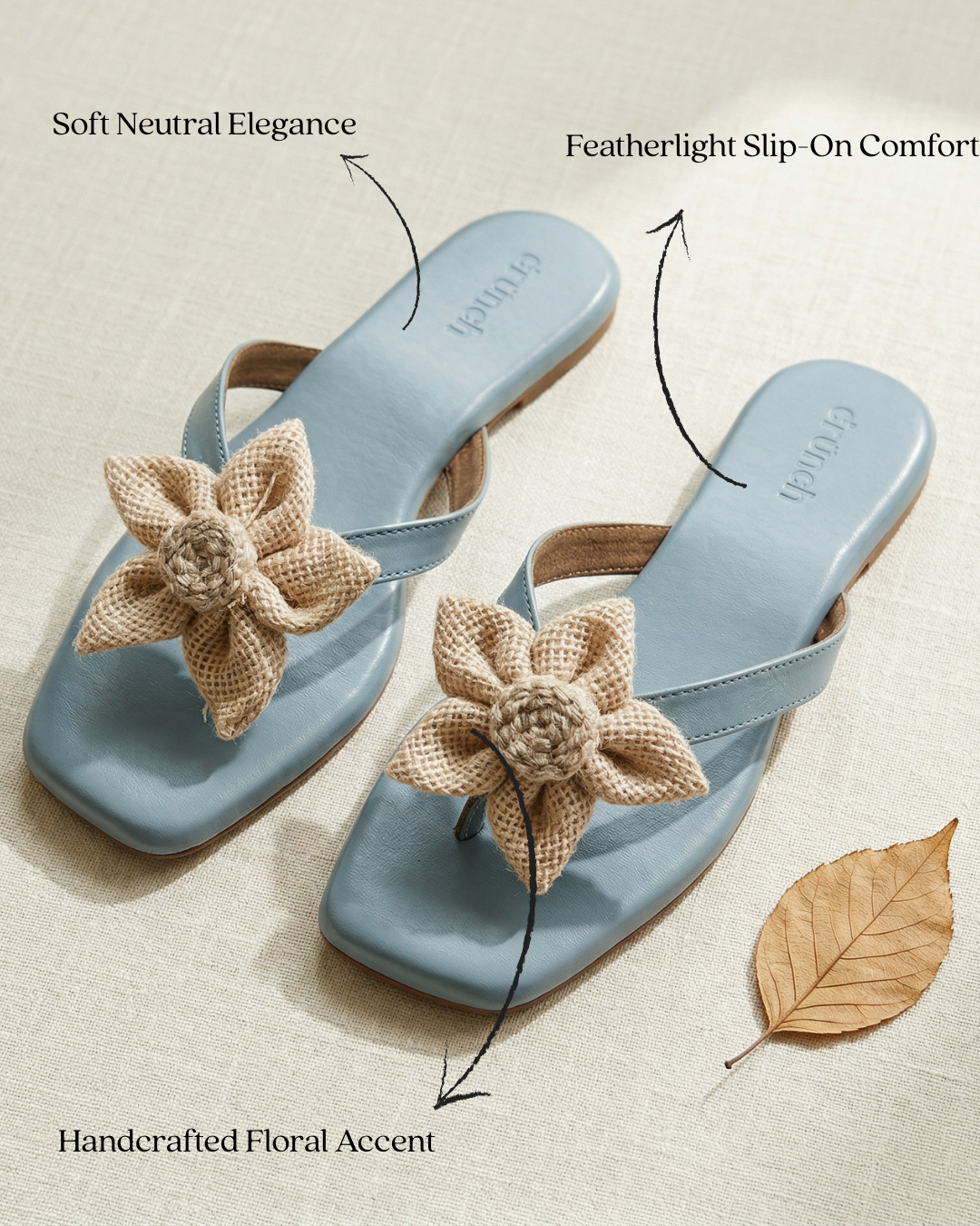 Luna Floral Flats - Blue