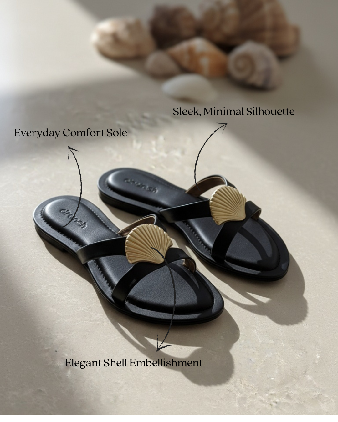 Noa Shell Flats - Black