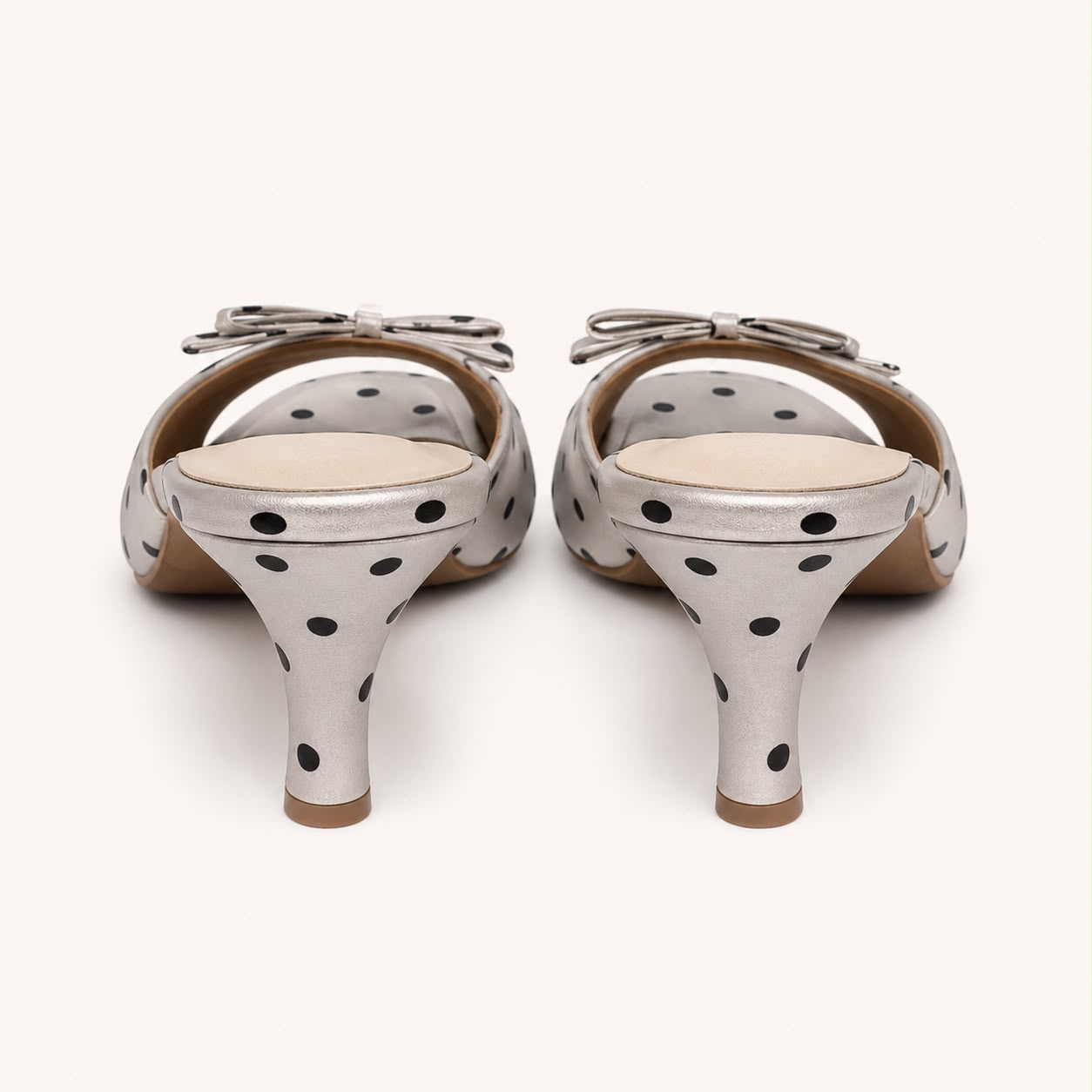 Amalfi Polka Heels - White