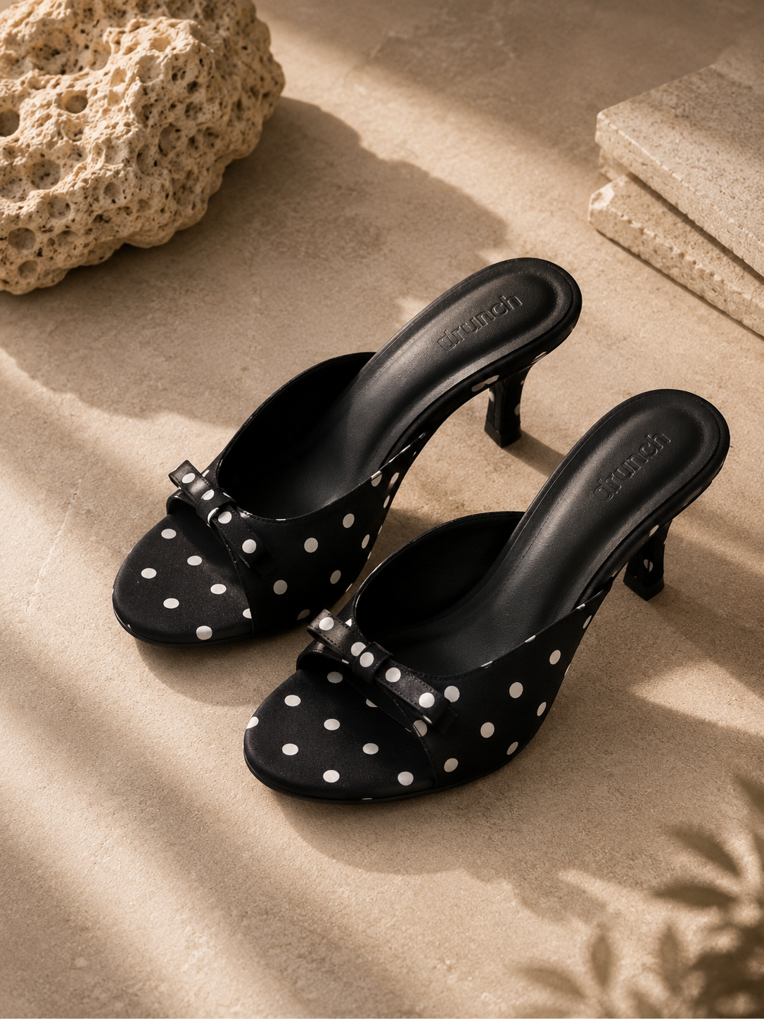 Amalfi Polka Heels - Black