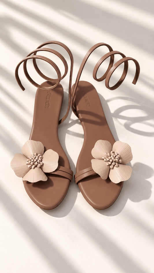 Bloom Spiral Flats - Taupe & White