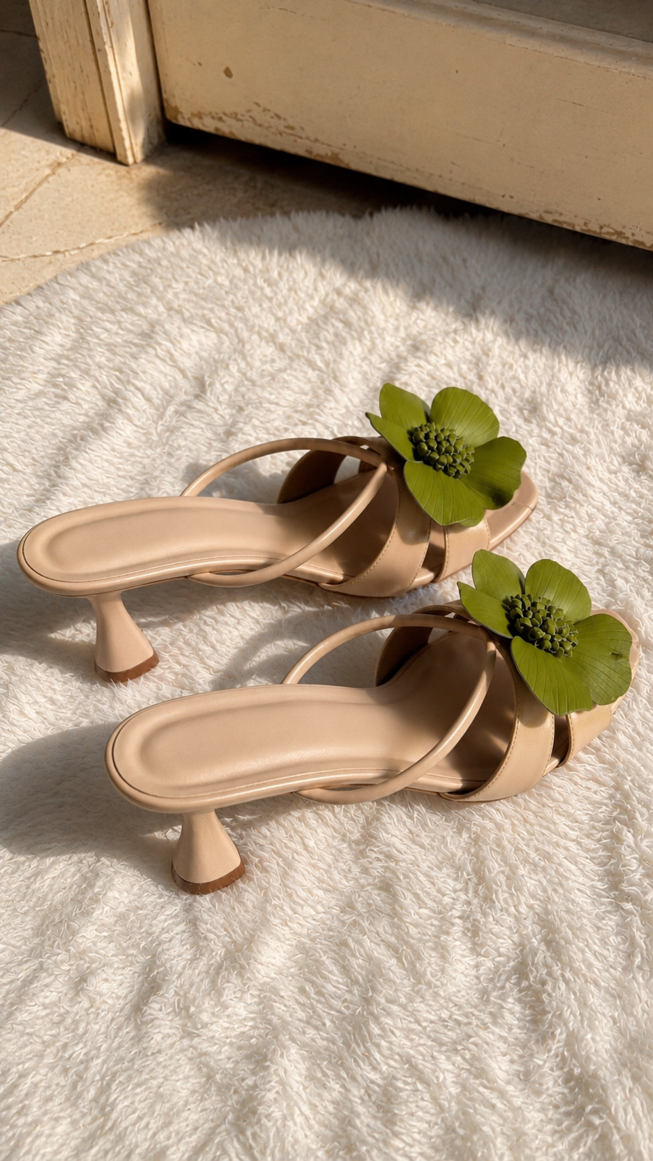 Olive Bloom Heels