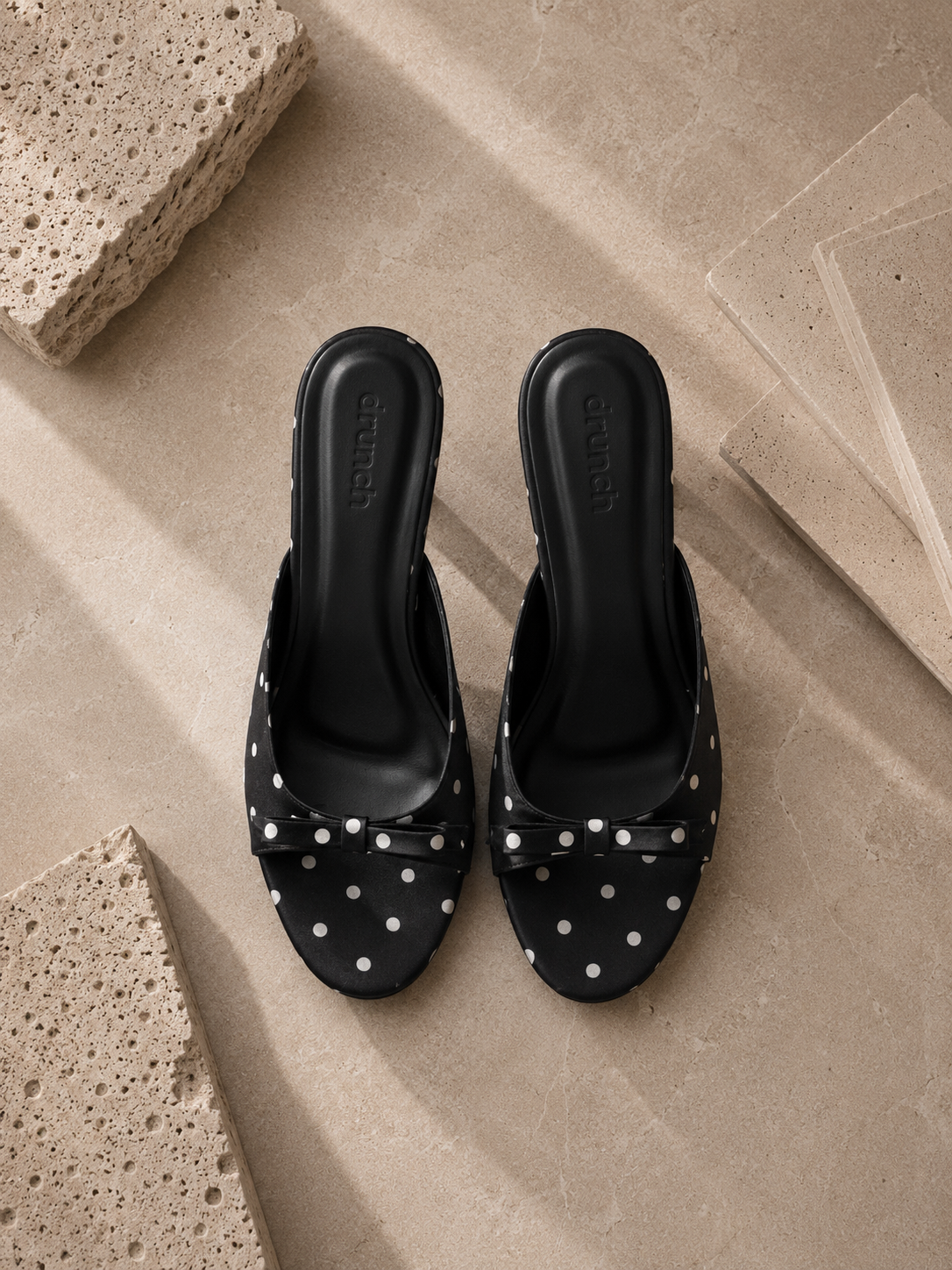 Amalfi Polka Heels - Black