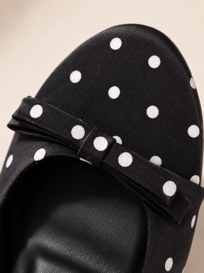 Amalfi Polka Heels - Black