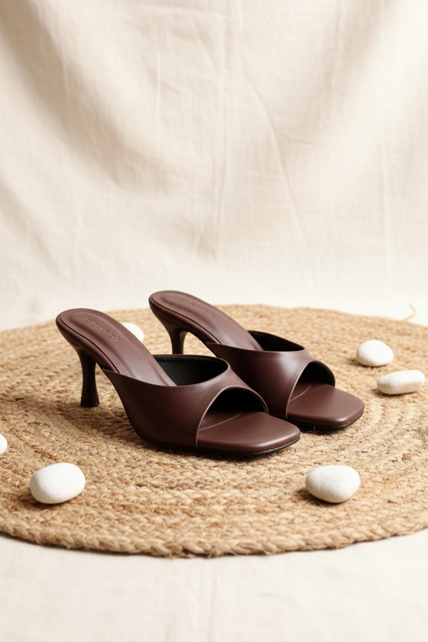 Nusa Mocha Heeled Sandals
