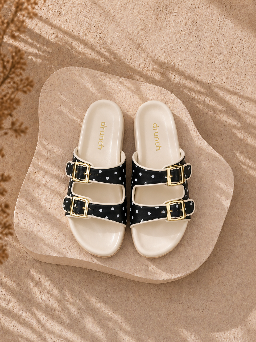 Polka Cork Slides - Black