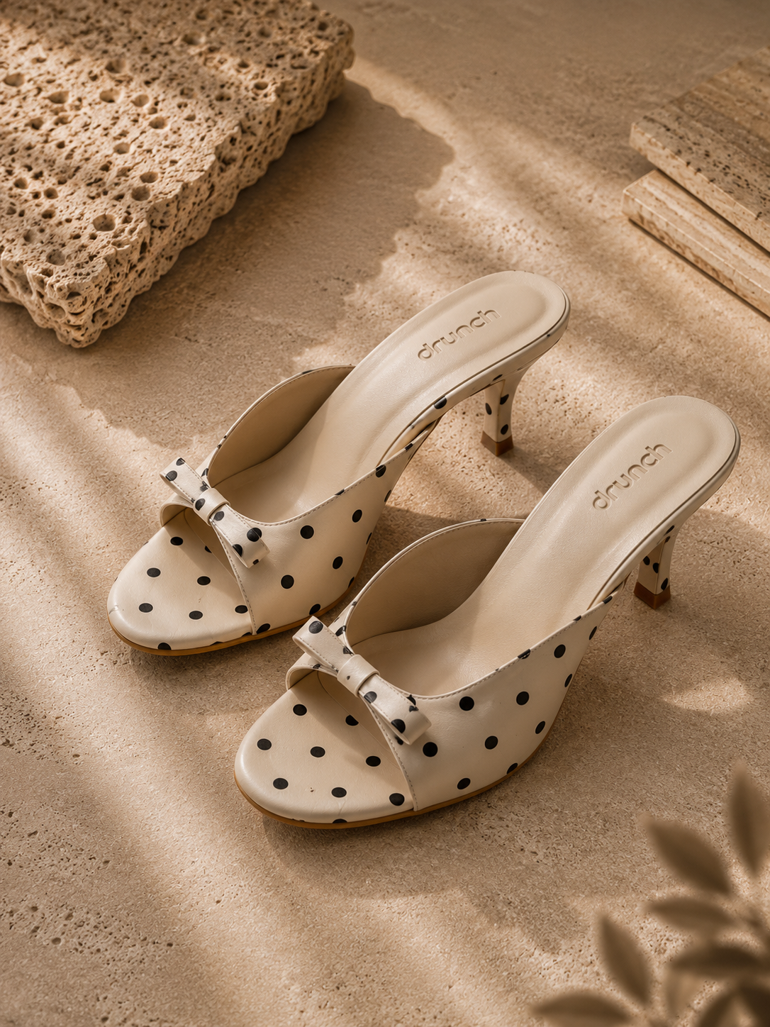 Amalfi Polka Heels - White