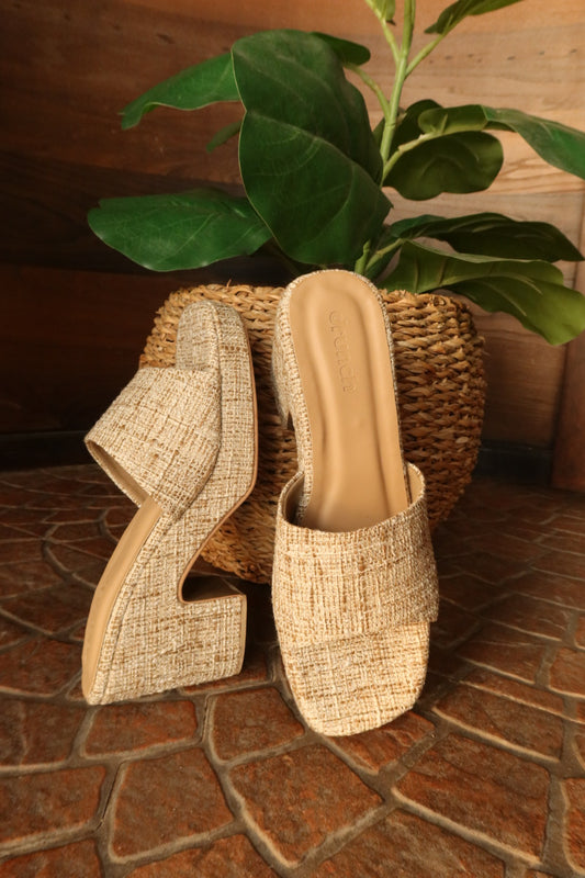 Sava Wedges - Sand Linen