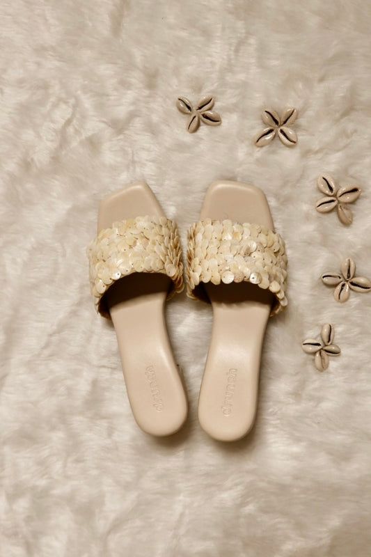 Pearl Pop Shell Sequin Heels