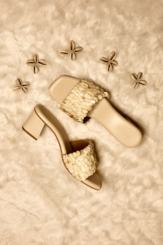 Pearl Pop Shell Sequin Heels