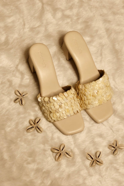 Pearl Pop Shell Sequin Heels