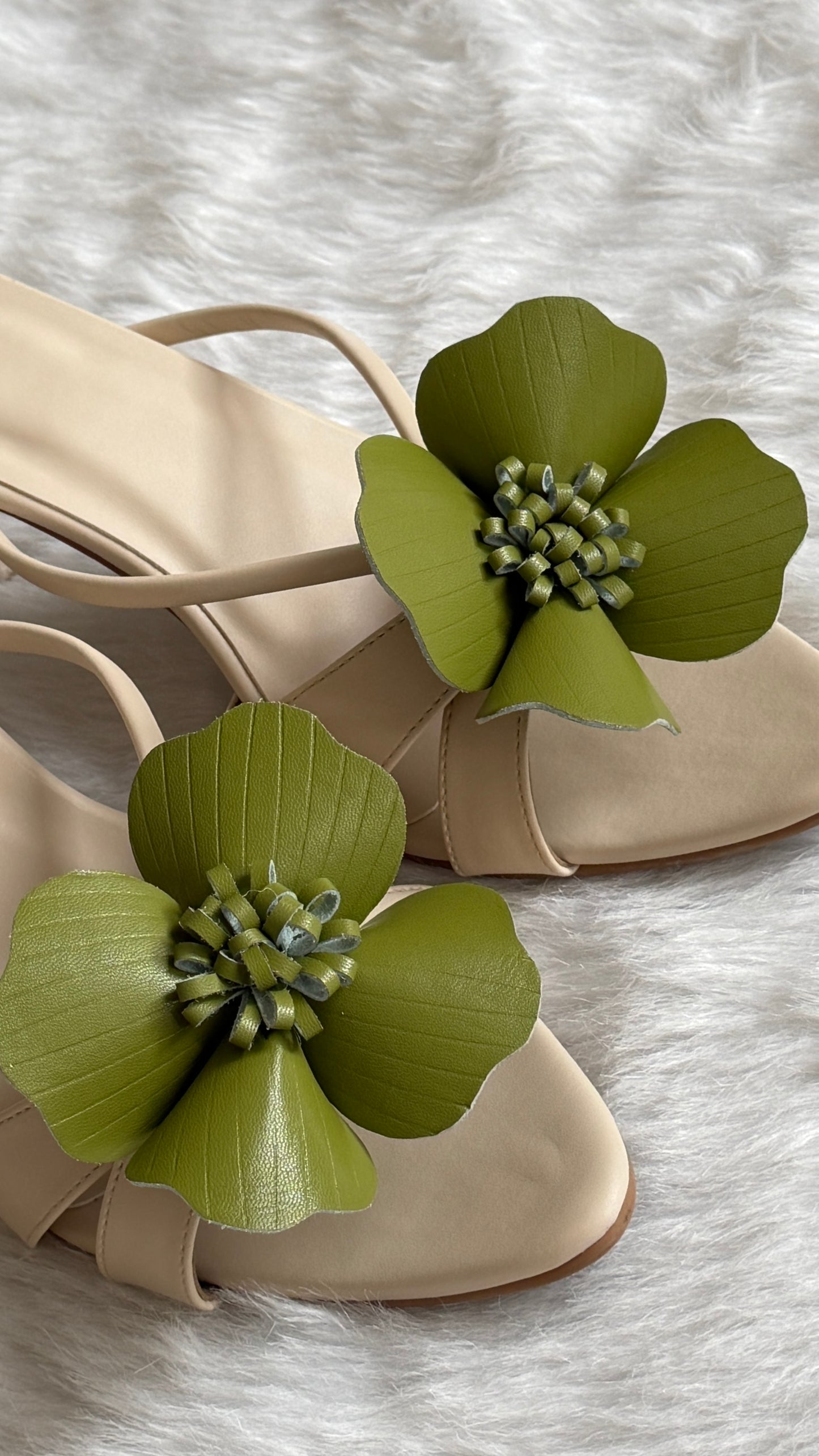 Olive Bloom Heels