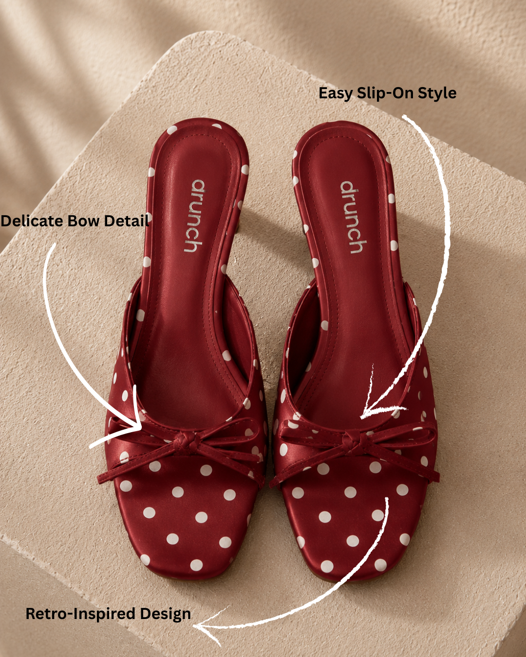 Amalfi Polka Heels - Red