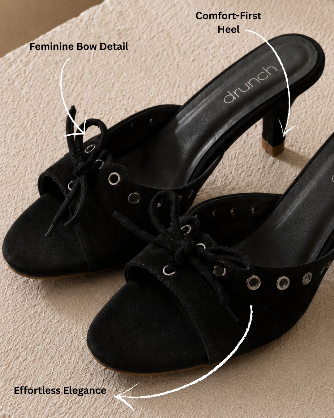 Eclipse Suede Heels - Black