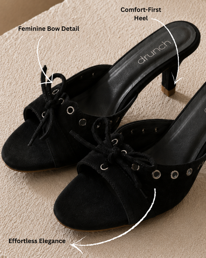 Eclipse Suede Heels - Black