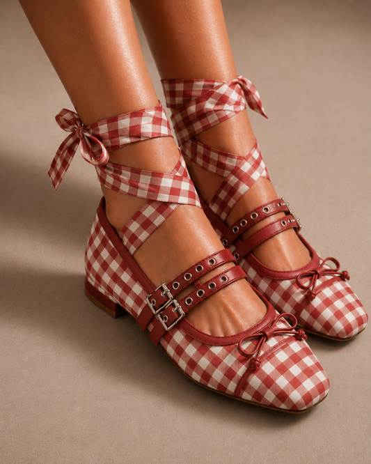 Jane Tie Up Ballet Flats