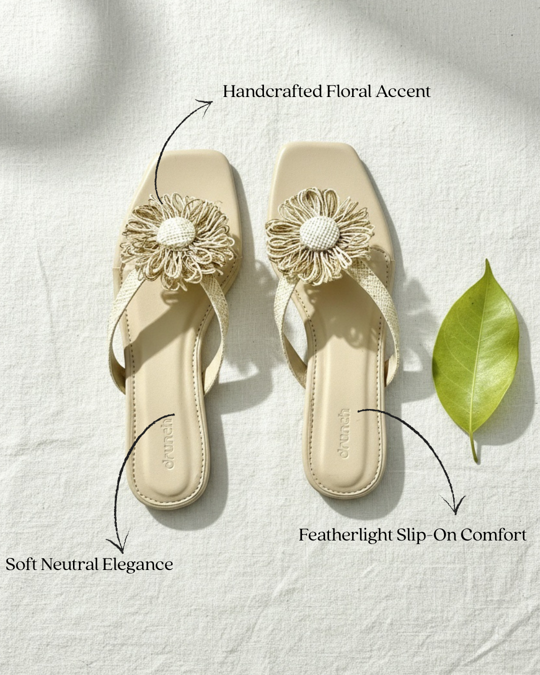 Luna Floral Flats - Off White