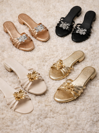 Afterglow Flat Sandals - Black