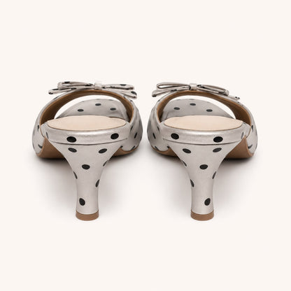 Amalfi Polka Heels - White