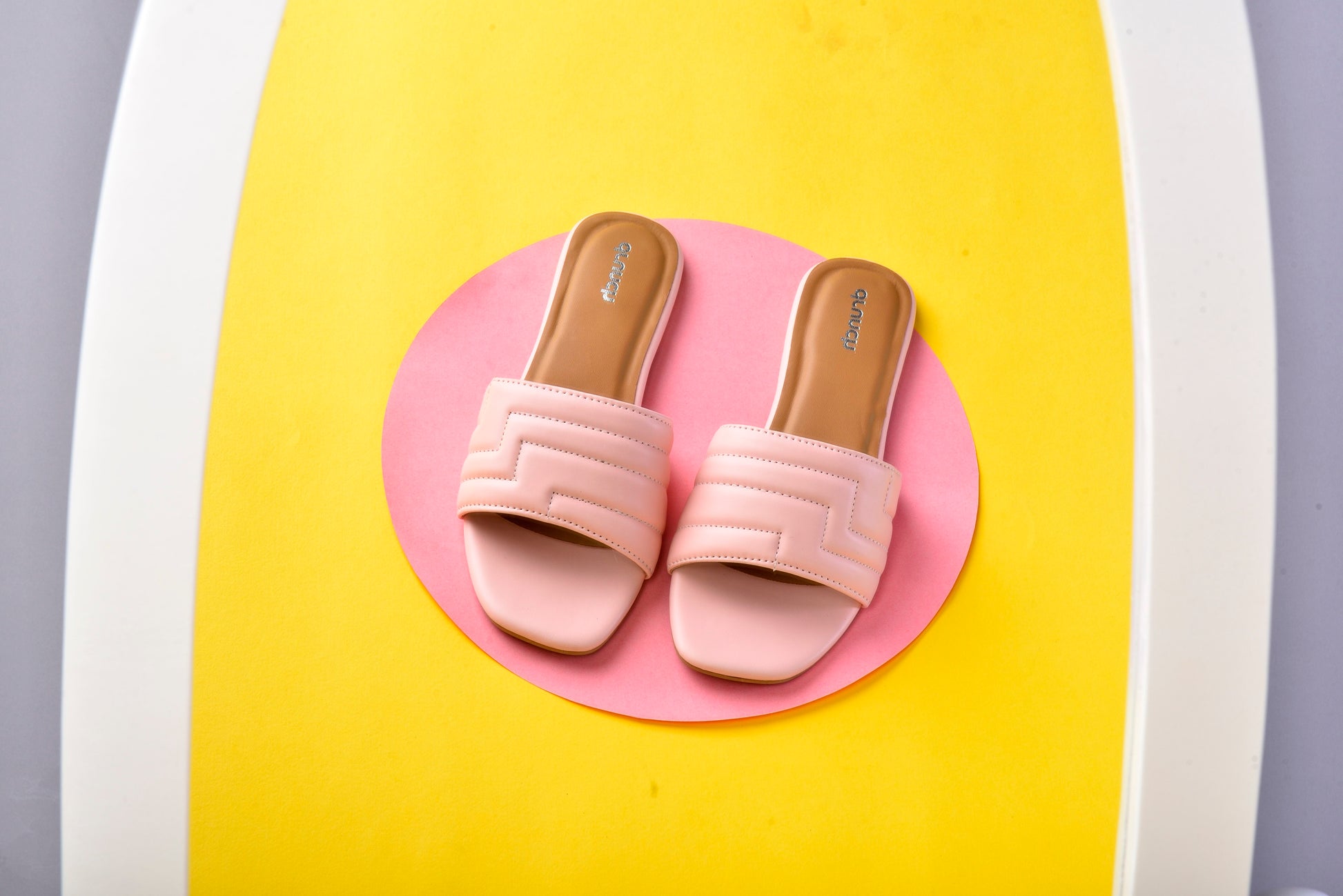 Cosmopolitan Flats Blush Pink – front view, open square-toe slip-on flats for women