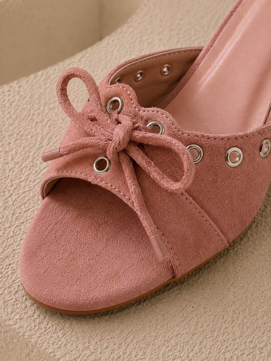 Eclipse Suede Heels - Dusty Pink
