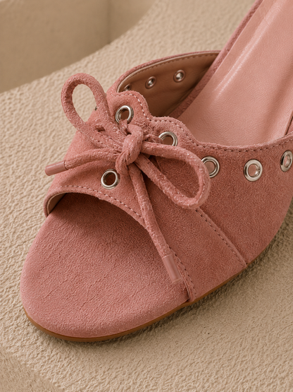 Eclipse Suede Heels - Dusty Pink