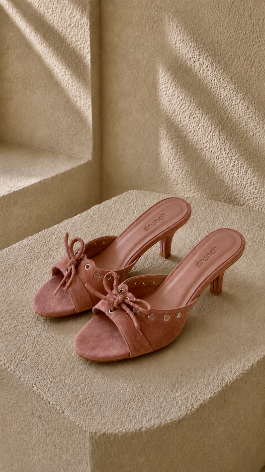 Eclipse Suede Heels - Dusty Pink