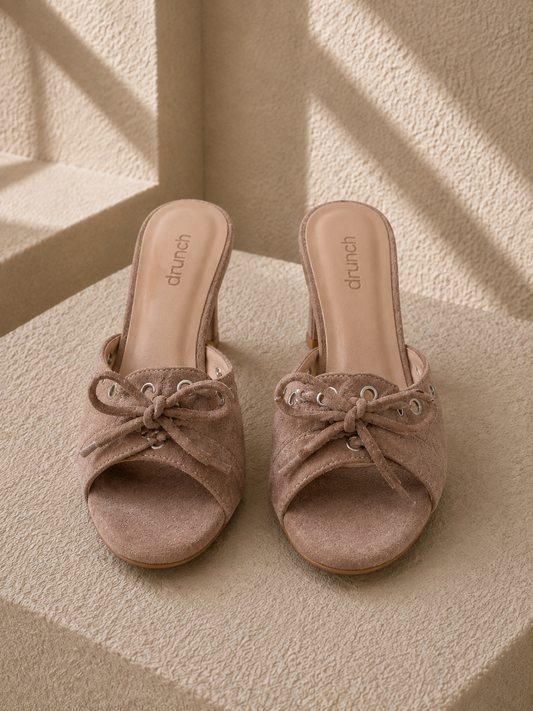 Eclipse Suede Heels - Beige