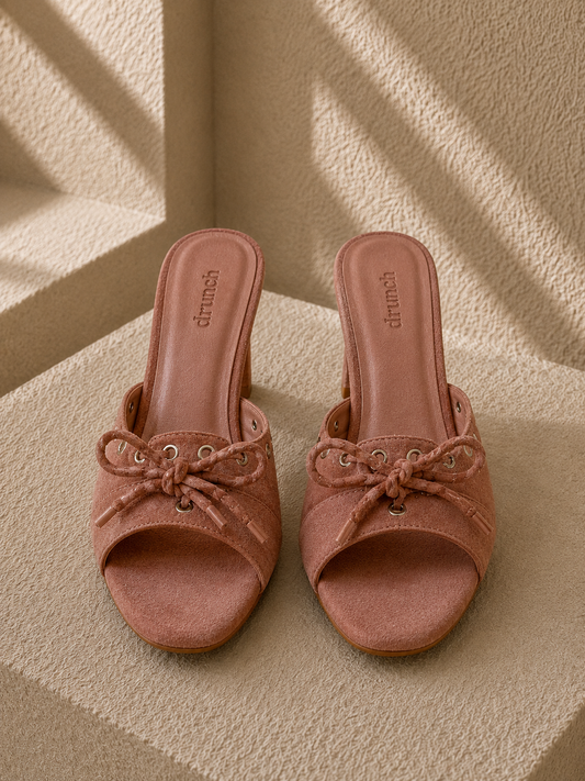 Eclipse Suede Heels - Dusty Pink