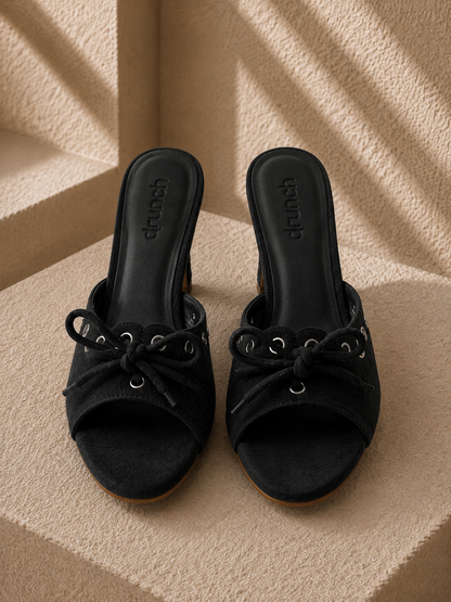 Eclipse Suede Heels - Black