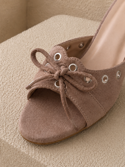 Eclipse Suede Heels - Beige