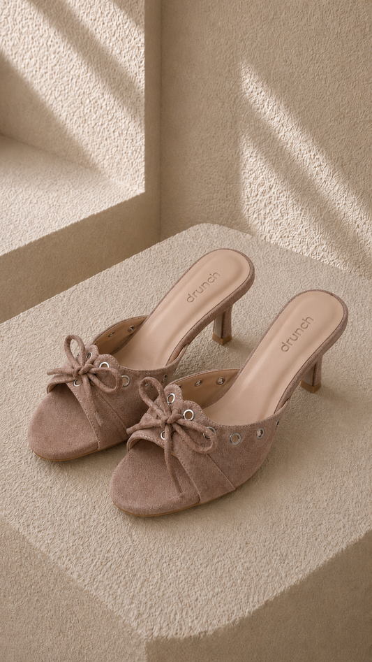 Eclipse Suede Heels - Beige