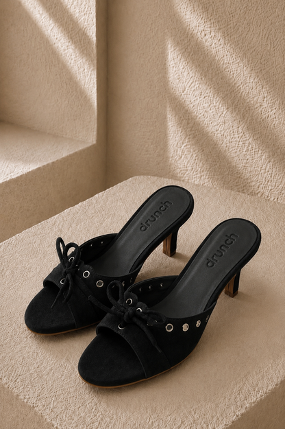 Eclipse Suede Heels - Black