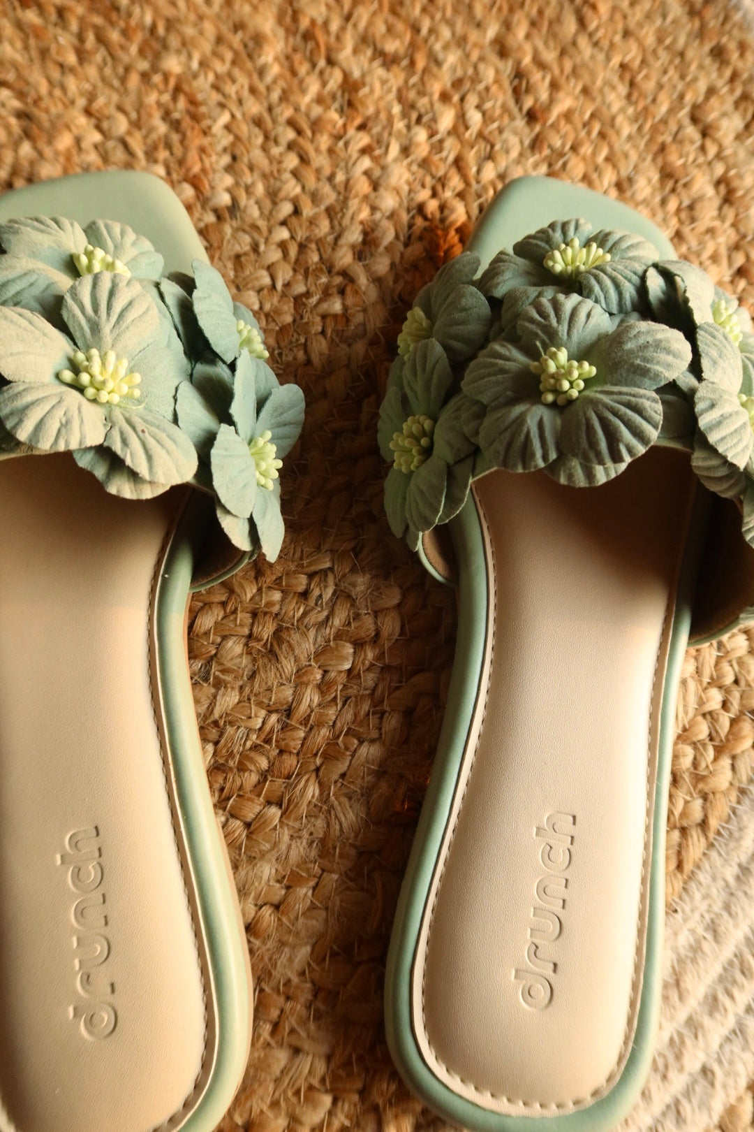 Gili Flats Sea Green – side view, lightweight cushioned flats for women