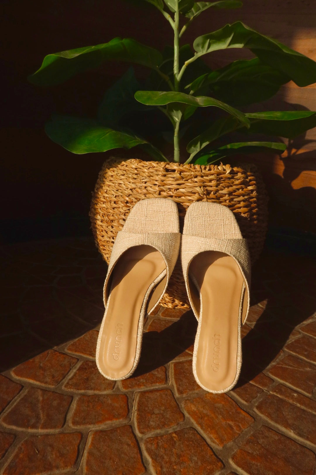 Nusa Chalk Tweed Heeled Sandals - Women's Open Round-Toe Pencil Heels | drunch