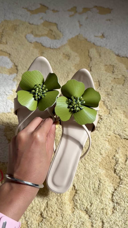 Olive Bloom Heels