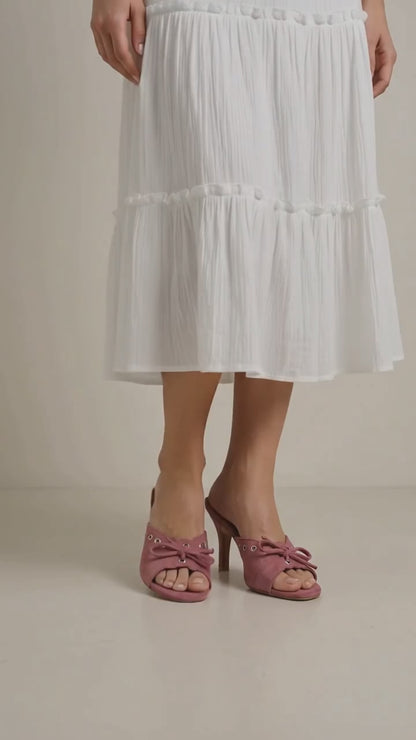 Eclipse Suede Heels - Dusty Pink